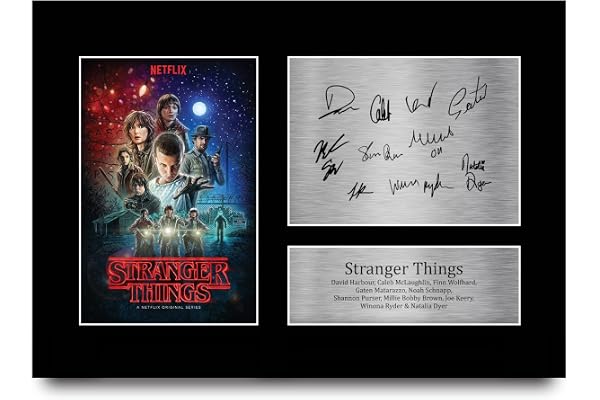 HWC Trading Strange Hawkins Thing Cast Millie Bobby Brown Cadeaux Imprimé Signé Autographe Photo pour les fans de télévision - A4