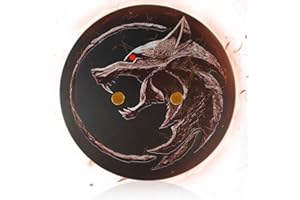 SWORDS AND MORE Witcher Présentoir mural rond en bois pour épée d'argent et épée en acier de Geralt von Riva, support mural décoratif pour collectionneurs, cosplay et fans des jeux et séries Witcher