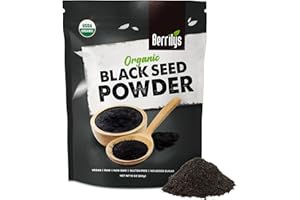 Berrilys Organic Black Cumin Seed Powder, 454 gr Pure Organic Nigella Sativa, Black Cumin Seed Powder for Wellness & Holistic Health Benefits