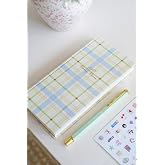 Matt Notebook 2027 Yılı Keten Haftalık Planlayıcı Kareli Cep Ajandası 9x18 cm Ekose
