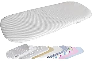 Vizaro - Sábana Bajera para Colchón de Capazo de Carrito de Bebé Ajustable 70-80 x 30-35cm - 100% Algodón - Hecho UE, OekoTex - Líneas Grises