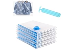 PLSMUPN Vakuumbeutel für Kleidung 8 Stück 60X40cm Vacuum Bags for Clothing Vakuum Aufbewahrungsbeutel Reise Wiederverwendbar Vakuum Kleiderbeutel für Bettwäsche und Kleidung