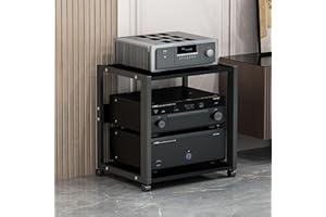 VALDOZA Soporte HiFi Para Sala De Estar Estudio De Grabación, Mueble HiFi Rodante Gabinete De Componentes De Audio Estante Esquinero, 2 3 4 5 Capas Mueble HiFi Para Aula Cine En Casa, Para Salón Dormitorio(Bl