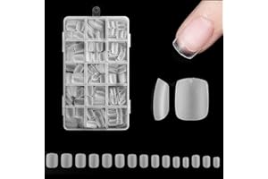 ZAHRVIA 360 PCS Tips Uñas Gel, Uñas Postizas Cortas, Puntas de Uñas Cortas Almendra con Caja 15 Tamaños Nail Tips Palos de Madera Naranja Limas de Uñas Empujadores de Cutícula