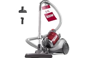 Akitas C6 850 W kraftfull påslös cylinderdammsugare 2,5 L – med tyskt Wessel Werk-munstycke för hårda golv och mattor