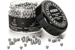 ATDDO 1000 Pezzi Perle di Pulizia, 3 mm Palline Pulisci Bottiglie Acciaio Inox, Sfere Pulizia Bottiglie Vetro, Decanter per Vino, Borraccia