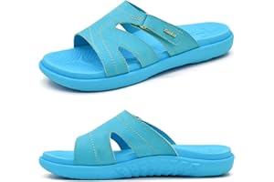 KuaiLu Womens Fashion Orthotic Slides Ladies Lightweight Athletic Yoga Mat Sandals Slip on Thick Cushion Slippers Sandals with Comfortable Plantar Fasciitis Arch Support