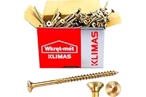 WKRET-MET Viti Torx TX40, 8 x 200 mm, per costruzioni in legno, con testa svasata, confezione da 50 pezzi