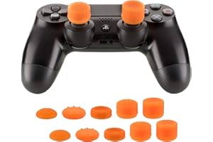 CONTROLLER PLANET® PRO-Aiming Stick Aufsätze [10er Set] für PS4 (Orange) | Analogstick Schutzkappen Thumbstick Grips + erhöhte Controller Aufsätze für bessere Präzision
