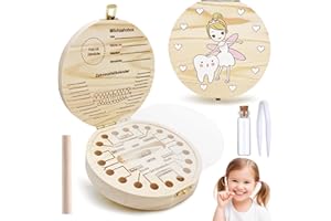 Shengruili Zahnbox Holz Milchzähne Box,Milchzahndose,Zahnbox für Milchzähne,Milchzahndose Mädchen,Aufbewahrungsbox für Baby-Zähne,Zahnschachtel Cube Tray Eiswürfelform