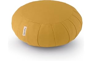 basaho Poduszka Do Medytacji CLASSIC Zafu | Bawełna Organiczna | Z Łuską Gryki | Zdejmowana Poszewka Nadająca się do Prania