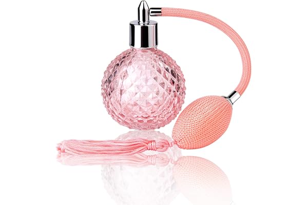 Lamoutor Vintage parfymsprayflaska 100 ml rosa vintage påfyllningsbar parfymflaska med lång tofs