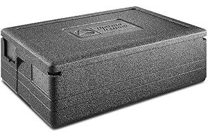 thermohauser Caja térmica EPP GN 1/1 Gastrostar con tapa – 30 litros de volumen – 60 x 40 x 23 cm – Juego de 5 tarjetas de inserción de colores