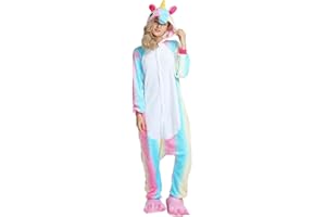 Kenmont Licorne Pyjama Deguisement Combinaison Animal Pijama Adulte Enfant Unisexe Cosplay Costume Halloween
