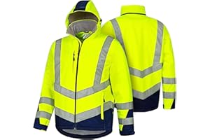 Safetytex Warnschutz Softshelljacke - Wind- und Wasserdicht - Atmungsaktiv - Hoch Sichtbar - Arbeitsjacke in verschiedenen Farben und Größen