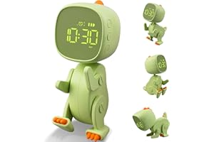Ayybboo Réveil Lumineux pour Enfants,Horloge Numérique LED avec Veilleuse,Alarme Snooze,Volume Réglable,USB Rechargeable,Jour/Nuit Enfants Filles Garçons（Tendre vert）