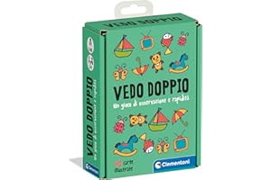 Clementoni - Vedo Doppio, Trova le Illustrazioni in Comune, Mazzo di 40 Carte, Gioco da Tavolo Divertente per Bambini 5+ Anni, 2-6 Giocatori, Idea Regalo, Made in Italy, Lingua Italiana, 16172