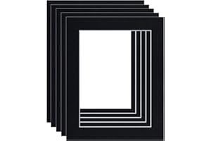 CAPE PICTURE FRAMING Picture Mounts, Frame Size 14 x 11 to fit A4 Image, Choice of Colour & Quantity [Black (white-core), Pack of 10]