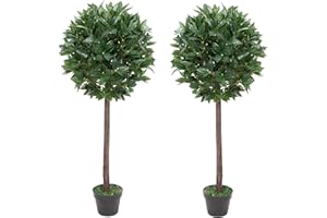 GreenBrokers Bay 2 x Artificial Premium Quality Trees (140cm/4ft), Pair 4ft/140cm