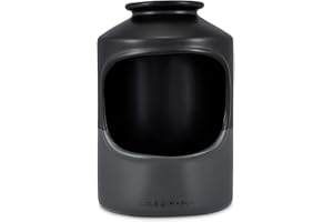 Cole & Mason Strethall Salero de Cocina Tarro, Negro/Gris, Recipiente de Almacenamiento Redondo para Sal, Hierbas y Condimentos, Cerámica, 163mm x 110mm