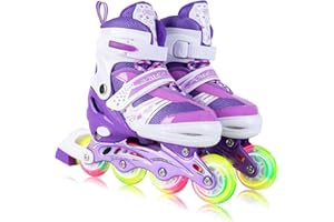 JIFAR Inliner Kinder,Verstellbare Beleuchteten inliner Damen Herren 30-33 34-37,Inline Skates Mädchen Jungen Rollschuhe Kinder Größenverstellbar