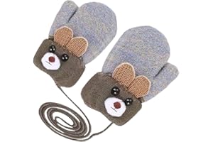 NJCXOLA Guanti Bambino, Guanti Neonato Invernali, Guanti Pile Bambino, Guanti Bambini Invernali Termici Mittens Antivento Manopole Guanti Maglia Elasticizzati per Ragazzi Ragazze 0 a 3 Anni