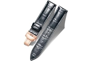BINLUN Leather Watch Bands Replacement Alligator Pattern Watch Strap for Men Women with Silver/Gold/Rose Gold Butterfly Deployment Buckle 12mm 13mm 14mm 16mm 17mm 18mm 19mm 20mm 21mm 22mm 23mm 24mm