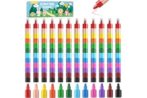 ‎ECHOCUBE ECHOCUBE 12 x DIY kredki do układania w stos dla dzieci i dorosłych, kolorowe kredki punktowe do szkolnego rysunku biurowego, nietoksyczny zestaw kredek do kolorowania na materiały stacjonarne prezent