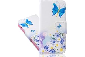 IMEIKONST Teléfono Caso para Xiaomi Redmi Note 8 Pro, PU Cuero Flip diseñado Case Libro Style Tarjeta Poseedor Estar Billetera Magnetic Antigolpes Funda para Xiaomi Redmi Note 8 Pro. Blue Daisy BBK