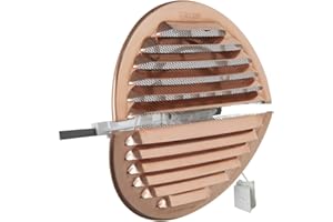 La Ventilazione GRADF125R Griglia di ventilazione tonda pieghevole in rame con rete antinsetti, diametro ø155 mm