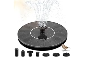 PQETBV Fontana Solare, Fontana Pompa Solare da Giardino, Pompa Solare per Laghetto con 7 Effetti Ugelli per Uccelli, Acquario, Stagno o Decorazione del Giardino