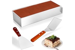 Weskjer Marco rectangular ajustable para hornear con 2 rascadores, anillo para tartas de mousse, tiramisú y pastel de crepes