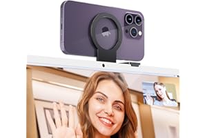 PROfezzion Metalowy uchwyt do kamery dla komputerów Mac, magnetyczny uchwyt do kamery internetowej dla iMac 2017 i nowszych, iMac Pro 2017, Studio Display, Pro Display XDR, iPhone 14 13 12 i Mag Safe