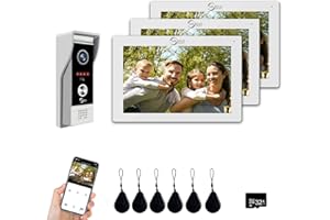 ANJIELO SMART A 4 Fili Tuya 1080P Videocitofono per campanello con schermo touch screen da 7 pollici, supporta registrazione automatica a infrarossi con visione notturna a infrarossi PIR Motion Detection