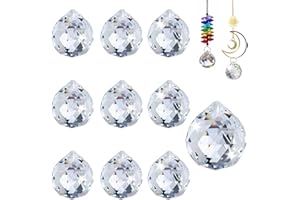 LUMINARYLAIR 10 Pièces Prisme de Boule Cristal Clair, 20mm À Facette, À Suspendre, Feng Shui Attrape Soleil, pour Décoration de Maison Jardin Mariage