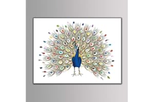 CANYITA Fingerprint Tree, 4 Types Fingerprint/Thumbprint Tree Canvass Personal Wedding Guest Signature (6 Colors Ink) (HK040)