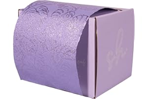 SIMPLY HAIR Extra breite Haarfolie, Friseurfolie für Highlighting und Balayage, 12,7 cm breite Haarfolienrolle mit integriertem Cutter geprägte Folie mit (Lilac Leaf)