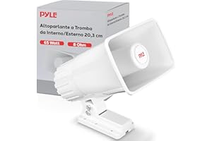 Pyle Cassa Audio Altoparlante PA Interno/Esterno 15 cm 8 Ohm 50 Watt Picco con Staffa, Speaker con Accessori Inclusi, Bianco