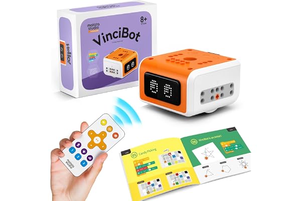 Robot Programmable Enfant 8-12 ans, MatataStudio VinciBot Robots Enfants de Codage Intelligent Robot Jouet IA Électronique compatible avec Scratch et Python, Cadeaux Jouet Éducatif STEM Enfants 8 Ans+
