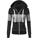 LIANGTUOHAI Felpe con Cappuccio da Donna Taglia Larga Casual Chic Eleganti Tinta Unita Felpa Donna con Zip Hoodies Pullover F