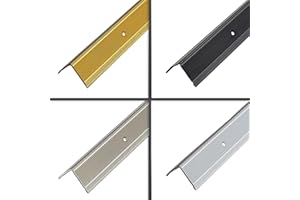 PRIOstahl Profilé de nez de marche pour escaliers en aluminium - Angle 30 x 35 mm - Couleur champagne - Longueur 900 mm - Prépercé avec vis et chevilles