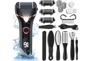 ALNJK Pedicure Elettrico, Calli Piedi Rimozione Lima Elettrica con 3 Rullo,17 Strumenti, Kit Pedicure Elettrico Professionale Piedi Togli Calli Pelle per Talloni Screpolati Eliminare Pelle Morta e Duroni