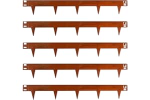 UNIGARDIA Flexible Rasenkante aus Cortenstahl 5 m - Garten Metall Beeteinfassung 150 mm Hoch - Beetbegrenzung mit Rost Einfach einschlagen, 1 Paar Montagehandschuhe inklusive, Corten