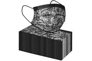 LULUU Lulupi 50 Stück Spitze Mundschutz Mund Nasen Bedeckung Einweg 3-lagig Staubdicht Atmungsaktiv Mund und Nasenschutz Elegant Halstuch Schals für Damen Frauen