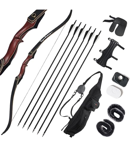 OUBOTER 60" Black Hunter Takedown Recurvebogen Für Erwachsene Bogenschießen Bogen Set Jagdbogen