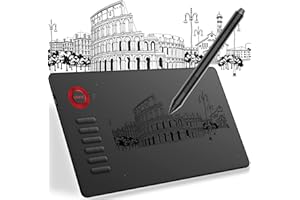 Digital Graphics Drawing Tablet VEIKK A15, Linux Support, with 12 Customizable Hotkeys and 8192 Levels Battery-Free Stylus, Digital Graphic Tablet for Laptop PC for Android Mac OS Windows