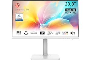 MSI Modern MD2412PW 23.8 Inch FHD Office Monitor - 1920 x 1080 IPS Panel, 100 Hz, Eye-Friendly Screen, HDR Ready, Built-in Speakers, HDMI 1.4b, USB Type-C