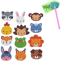 2pcs Diamonds Mosaic Stickers Cute DIY Crystal Diamond Sticker Paint By Numbers Cartoon Pattern For Kids Adult Gift Rewards