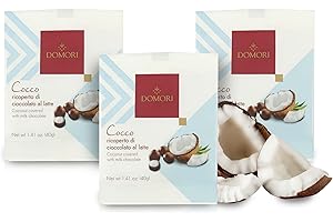 Domori Dragées Al Cocco, Pezzetti Di Cocco Ricoperti Di Cioccolato Al Latte, 40 Grammi (Confezione Da 3 Pezzi)
