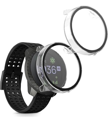 FTRONGRT Cover Compatibile con SUUNTO Run, PC + Pellicola Temperata, Antigraffio Custodia Protettiva. Nero